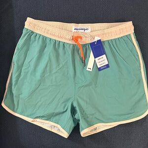 Maamgic Retro 70s Swim Trunks Swim Shorts Orange Boxer Brief Small | NWT